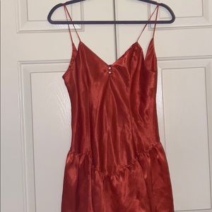Orange Silk Victoria’s Secret Chemise